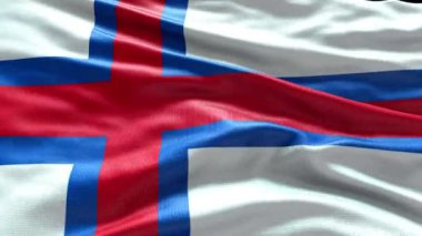 4k render Faroe Islands Flag video waving in wind. Faroe Islands Flag Wave Loop waving in wind. Realistic Faroe Islands Flag background. Faroe Islands Flag Loop