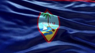 4k render Guam Flag video waving in wind. Guam Flag Wave Loop waving in wind. Realistic Guam Flag background. Guam Flag Looping Closeup 1080p Full HD 1920X1080