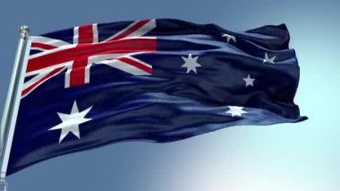 4k render Australia Flag video waving in wind. Australia Flag Wave Loop waving in wind. Realistic Australia Flag background. Australia Flag Looping Closeup 1080
