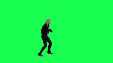Yeşil ekranda zıplayan 3 boyutlu adam, insanlar animasyon 4k yapıyor.