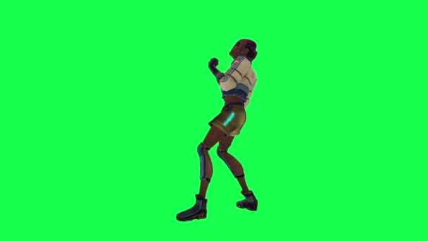 Animated Black Girl Getting Punched Right Angle Green Screen — Stockvideo