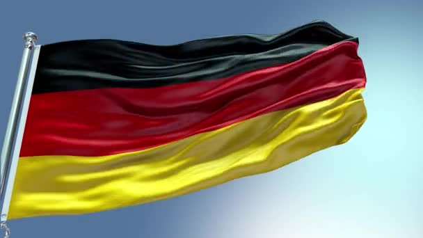 Render Germany Flag Video Waving Wind Germany Flag Wave Loop — Αρχείο Βίντεο