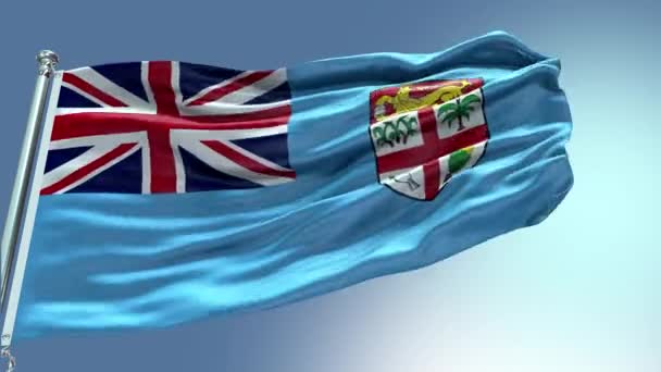 Render Fiji Flag Video Waving Wind Fiji Flag Wave Loop — Αρχείο Βίντεο