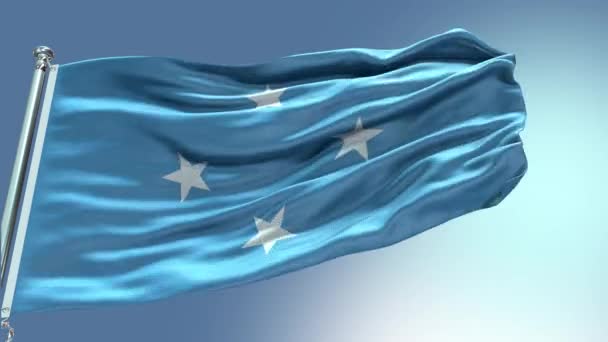 Render Micronesia Flag Video Waving Wind Micronesia Flag Wave Loop — 비디오