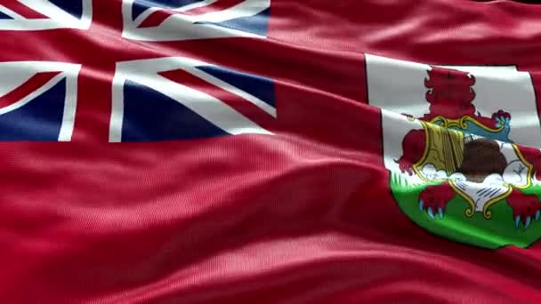 Render Bermuda Flag Video Waving Wind Bermuda Flag Wave Loop — Stockvideo
