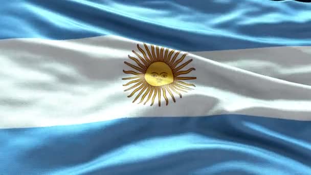 Render Argentina Flag Video Waving Wind Argentina Flag Wave Loop — 图库视频影像