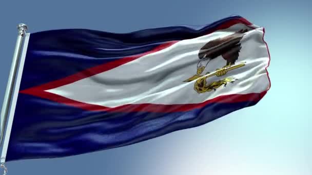Render American Samoa Flag Video Waving Wind American Samoa Flag — Stockvideo