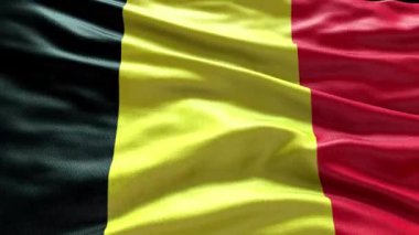 4k render Belgium Flag video waving in wind. Belgium Flag Wave Loop waving in wind. Realistic Belgium Flag background. Belgium Flag Looping Closeup 1080p Full H