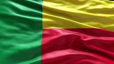4k rüzgarda dalgalanan Benin Bayrağı videosu. Benin Bayrak Dalgası Döngüsü rüzgarda sallanıyor. Gerçekçi Benin Bayrağı geçmişi. Benin Bayrak Döngüsü Kapanışı 1080p Tam HD 1920X1