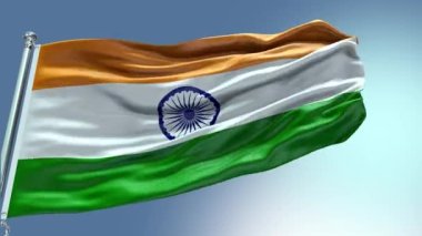 4k rüzgarda dalgalanan Hindistan Bayrağı videosu. Hindistan Bayrak Dalgası Döngüsü rüzgarda dalgalanıyor. Gerçekçi Hindistan Bayrağı geçmişi. Hindistan Bayrak Döngüsü Kapanışı 1080p Tam HD 1920X1