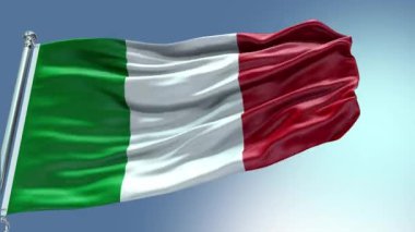 4k rüzgarda dalgalanan İtalya Bayrağı videosu. İtalya Bayrak Dalgası Döngüsü rüzgarda dalgalanıyor. Gerçekçi İtalya Bayrağı geçmişi. İtalya Bayrak Döngüsü Kapanışı 1080p Tam HD 1920X1