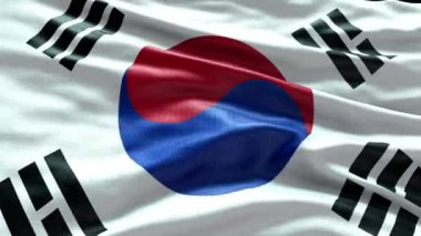 Kore bayrağı 3D gerçek 4K 