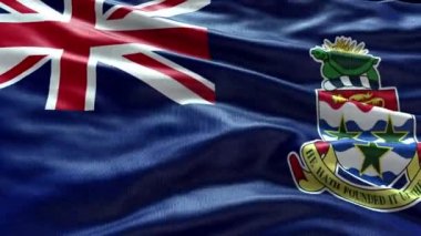 4k render Cayman Adaları Flag videosu rüzgarda dalgalanıyor. Cayman Adaları Bayrak Dalgası Döngüsü rüzgarda sallanıyor. Gerçekçi Cayman Adaları Bayrak geçmişi. Cayman Adaları Bayrağı