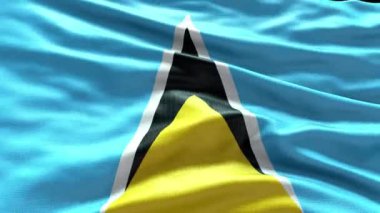 4k rüzgarda sallanan Saint Lucia Flag videosu. Aziz Lucia Bayrak Dalgası Döngüsü rüzgarda dalgalanıyor. Gerçekçi Aziz Lucia bayrağı geçmişi. Saint Lucia Bayrak Döngüsü