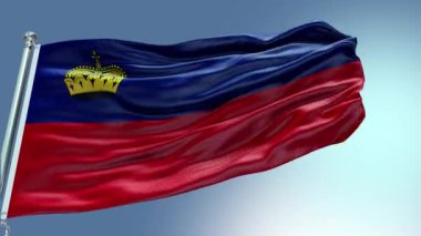 4k rüzgarda dalgalanan Liechtenstein Bayrağı videosu. Lihtenştayn Bayrak Dalgası Döngüsü rüzgarda sallanıyor. Gerçekçi Lihtenştayn Bayrağı geçmişi. Lihtenştayn Bayrak Döngüsü