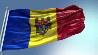 4k, Moldova Bayrağı 'nın rüzgarda dalgalanan videosunu gösteriyor. Moldova Bayrak Dalgası Döngüsü rüzgarda dalgalanıyor. Gerçekçi Moldova Bayrağı geçmişi. Moldova Bayrak Döngüsü Kapanışı 1080p Tam H
