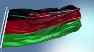 Malawi Flag 'ın rüzgarda dalgalanan 4k görüntüsü. Malawi Bayrak Dalgası Döngüsü rüzgarda sallanıyor. Gerçekçi Malavi Bayrağı geçmişi. Malawi Bayrak Döngüsü Kapanışı 1080p Tam HD 19