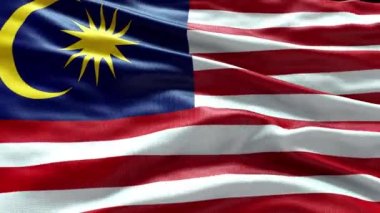 4k, Malezya Bayrağı 'nın rüzgarda dalgalanan videosunu gösteriyor. Malezya Bayrak Dalgası Döngüsü rüzgarda dalgalanıyor. Gerçekçi Malezya Bayrağı geçmişi. Malezya Bayrak Döngüsü Kapanışı 1080p Fu
