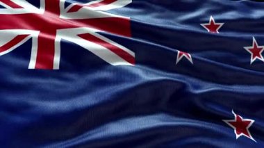 4k rüzgarda dalgalanan Yeni Zelanda Bayrağı videosu. Yeni Zelanda Bayrak Dalgası Döngüsü rüzgarda dalgalanıyor. Gerçekçi Yeni Zelanda Bayrağı geçmişi. Yeni Zelanda Bayrak Döngüleri