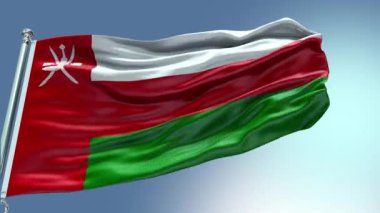 Umman Bayrağı 'nın rüzgarda dalgalanan 4K görüntüsü. Umman Bayrak Dalgası Döngüsü rüzgarda dalgalanıyor. Gerçekçi Umman Bayrağı geçmişi. Umman Bayrak Döngüsü Kapanışı 1080p Tam HD 1920X1080