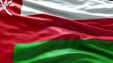 Umman Bayrağı 'nın rüzgarda dalgalanan 4K görüntüsü. Umman Bayrak Dalgası Döngüsü rüzgarda dalgalanıyor. Gerçekçi Umman Bayrağı geçmişi. Umman Bayrak Döngüsü Kapanışı 1080p Tam HD 1920X1080