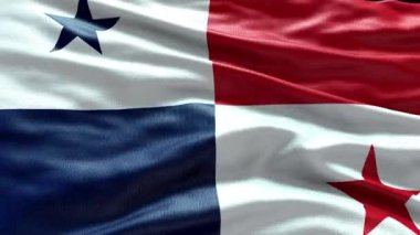 4k rüzgarda dalgalanan Panama Bayrağı görüntüsü. Panama Bayrak Dalgası Döngüsü rüzgarda dalgalanıyor. Gerçekçi Panama Bayrağı geçmişi. Panama Bayrak Döngüsü Kapanışı 1080p Tam HD 19