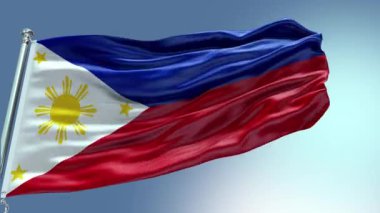 Filipinler Bayrağı rüzgarda sallanıyor. Filipinler Bayrak Dalgası Döngüsü rüzgarda dalgalanıyor. Gerçekçi Filipinler Bayrağı geçmişi. Filipinler Bayrak Döngüsü