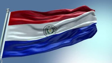 4k render Paraguay Flag video rüzgarda dalgalanıyor. Paraguay Bayrak Dalgası Döngüsü rüzgarda dalgalanıyor. Gerçekçi Paraguay Bayrağı geçmişi. Paraguay Bayrak Döngüsü Kapanışı 1080p Fu