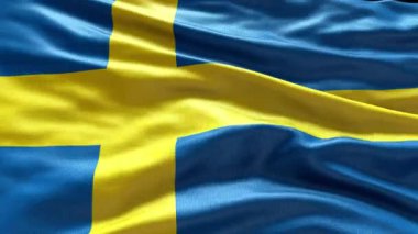 4k rüzgarda dalgalanan İsveç Bayrağı videosu. İsveç Bayrak Dalgası Döngüsü rüzgarda dalgalanıyor. Gerçekçi İsveç Bayrağı geçmişi. İsveç Bayrak Döngüsü Kapanışı 1080p Tam HD 19