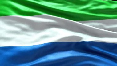 4k render Sierra Leone Flag rüzgarda dalgalanan video. Sierra Leone Bayrak Dalgası Döngüsü rüzgarda sallanıyor. Gerçekçi Sierra Leone bayrağı geçmişi. Sierra Leone Bayrak Döngüsü