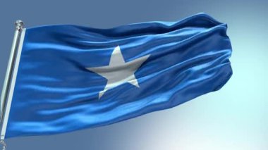 4k rüzgarda dalgalanan Somali Bayrağı videosu. Somali Bayrak Dalgası Döngüsü rüzgarda sallanıyor. Gerçekçi Somali Bayrağı geçmişi. Somali Bayrak Döngüsü Kapanışı 1080p Tam H