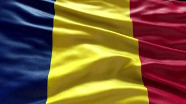 4K Chad Flag 'in rüzgarda dalgalanan videosu. Chad Flag dalga döngüsü rüzgarda sallanıyor. Gerçekçi Chad Flag geçmişi. Çad Bayrak Döngüsü Kapanışı 1080p Tam HD 1920X1080