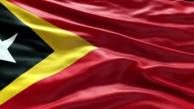 4k render Timor-Leste Flag videosu rüzgarda sallanıyor. Timor-Leste Bayrak Dalgası Döngüsü rüzgarda sallanıyor. Gerçekçi Timor-Leste Flag geçmişi. Timor-Leste Bayrak Döngüsü