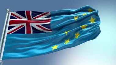 4k render Tuvalu Flag rüzgarda dalgalanan video. Tuvalu Bayrak Dalgası Döngüsü rüzgarda sallanıyor. Gerçekçi Tuvalu Flag geçmişi. Tuvalu Bayrak Döngüsü Kapanışı 1080p Tam HD 19