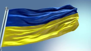 4k rüzgarda sallanan Ukrayna Bayrağı videosu. Ukrayna Bayrak Dalgası Döngüsü rüzgarda dalgalanıyor. Gerçekçi Ukrayna Bayrağı geçmişi. Ukrayna Bayrak Döngüsü Kapanışı 1080p Tam H