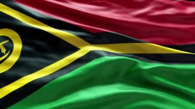 Vanuatu Flag 'ın rüzgarda dalgalanan 4k görüntüsü. Vanuatu Bayrak Dalgası Döngüsü rüzgarda sallanıyor. Gerçekçi Vanuatu Bayrağı geçmişi. Vanuatu Bayrak Döngüsü Kapatma 1080p Tam H