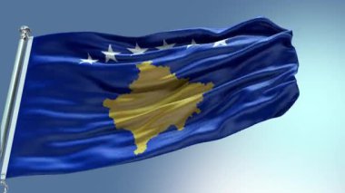 4K, Kosova Bayrağını rüzgarda dalgalandırdı. Kosova Bayrak Dalgası Döngüsü rüzgarda dalgalanıyor. Gerçekçi Kosova Bayrağı geçmişi. Kosova Bayrak Döngüsü Kapanışı 1080p Tam HD 19