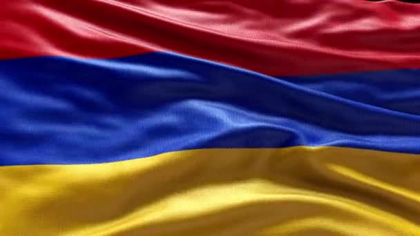 Render Armênia Bandeira Vídeo Acenando Vento Arménia Bandeira Onda Loop — Vídeo de Stock
