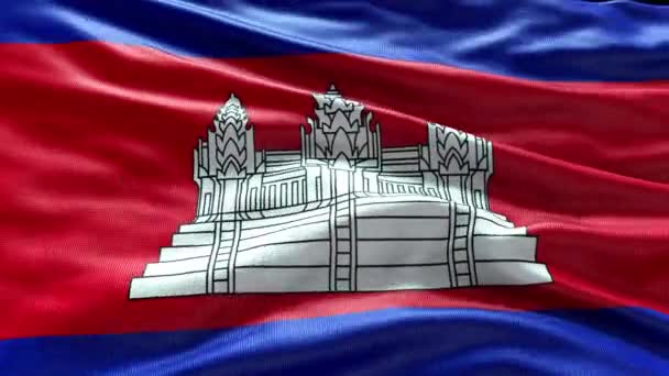 Render Camboya Bandera Vídeo Ondeando Viento Camboya Flag Wave Loop — Vídeo de stock