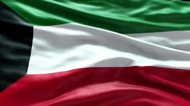 Vykreslit Kuvajtskou Vlajku Video Vlnění Větru Kuvajtská Vlajková Vlna Vlnící — Stock video