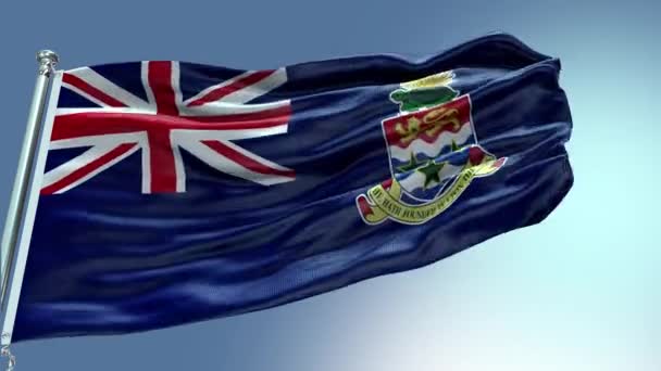 Renderizar Ilhas Cayman Bandeira Vídeo Acenando Vento Ilhas Cayman Bandeira — Vídeo de Stock