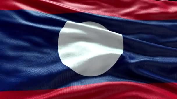 Render Laos Bandera Vídeo Ondeando Viento Laos Flag Wave Loop — Vídeo de stock