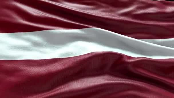 Render Letonia Bandera Vídeo Ondeando Viento Letonia Bandera Wave Loop — Vídeo de stock