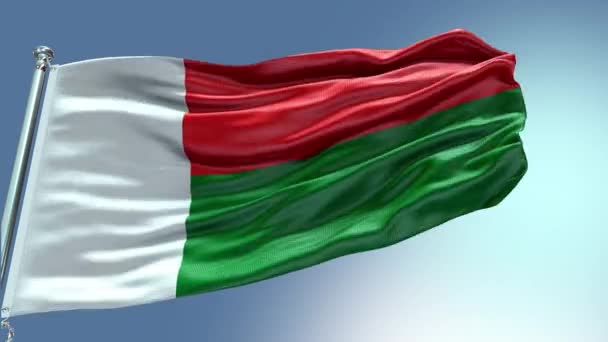 Vykreslit Madagaskar Vlajka Video Vlnění Větru Madagaskar Vlajková Smyčka Vlnící — Stock video