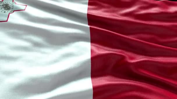 Render Malta Bayrağı Rüzgarda Sallanıyor Malta Bayrak Dalgası Döngüsü Rüzgarda — Stok video