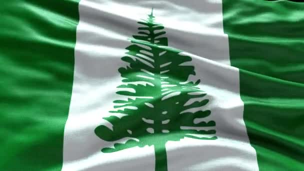 Renderować Norfolk Island Flag Wideo Machając Wietrze Pętla Fal Flagowych — Wideo stockowe