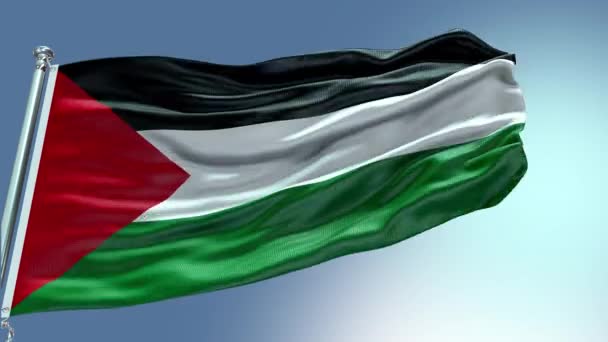 Vykreslování Stavu Palestiny Vlajka Video Vlnění Větru State Palestine Flag — Stock video