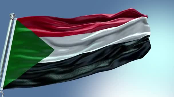 Vykreslit Sudan Flag Video Vlnění Větru Súdánská Vlajková Vlna Vlnící — Stock video