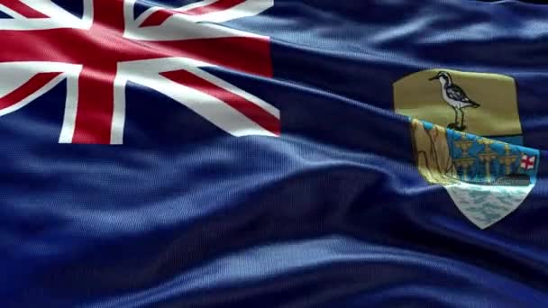 Rendering Svatá Helena Vzestup Tristan Cunha Vlajkové Video Vlnění Větru — Stock video