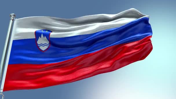 Render Eslovenia Bandera Vídeo Ondeando Viento Eslovenia Bandera Wave Loop — Vídeo de stock